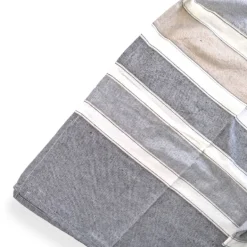 Telo arredo in cotone riciclato copritutto Duna righe grigio