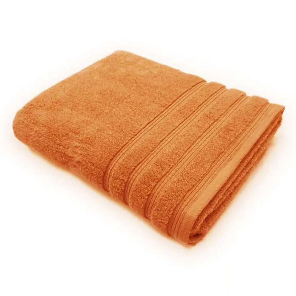 Telo da bagno e doccia 90x170 in spugna 650 gr arancione tinta unita
