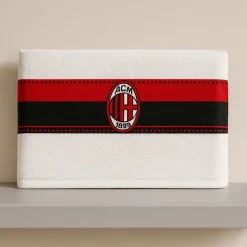 TELO MILAN 100x150 IN SPUGNA BIANCO CON LOGO MILAN