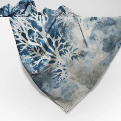 Tenda Copritutto Telo arredo SILIA Foulard stiro facile Coralli blu