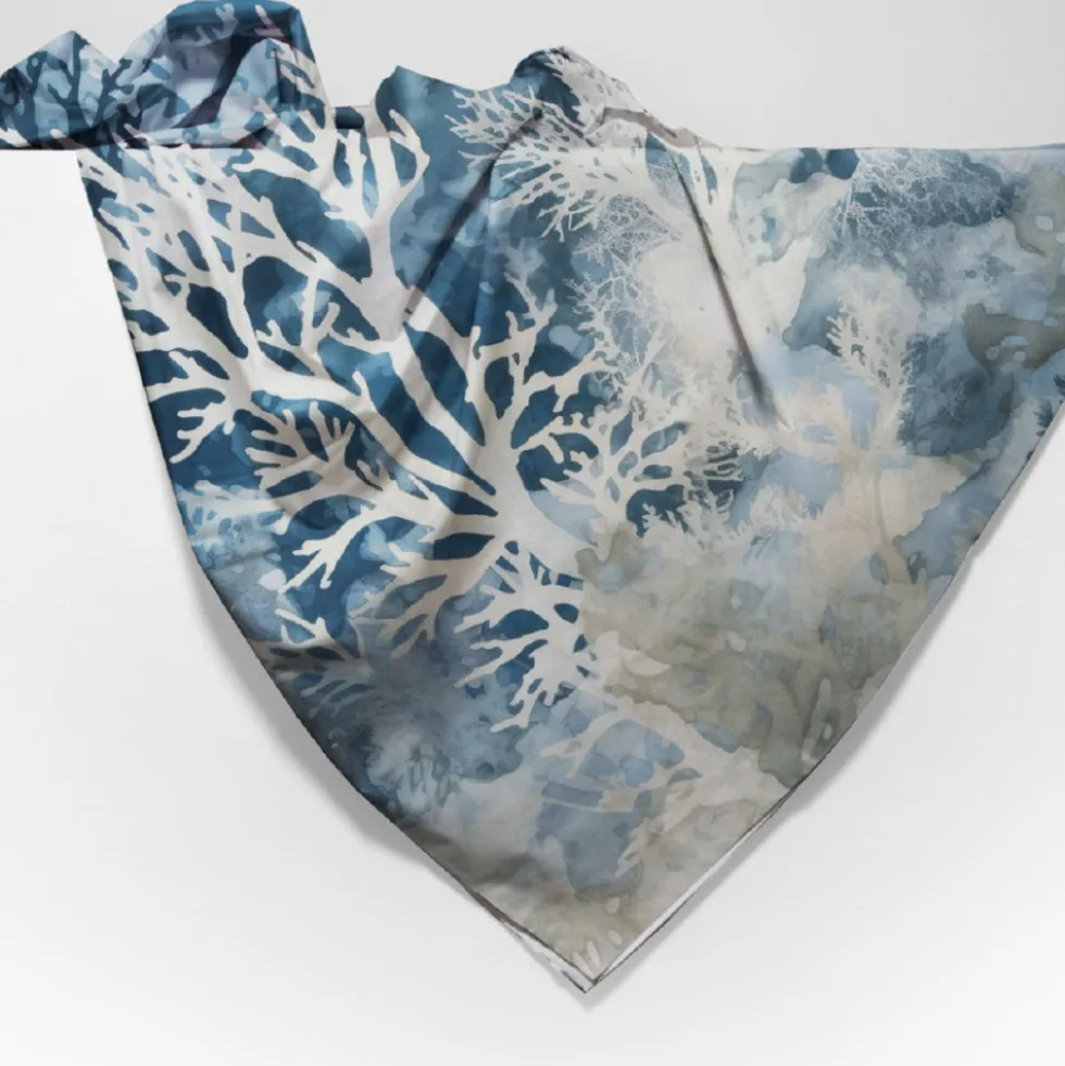 Tenda Copritutto Telo arredo SILIA Foulard stiro facile Coralli blu