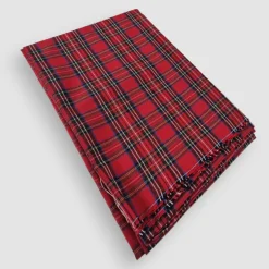 Tessuto a metro tinto filo scozzese Tartan rosso 185x140 cm Bossi casa