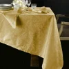 Tovaglia di fiandra PIAZZA PITTI 180x280 12 tovaglioli oro Manuela
