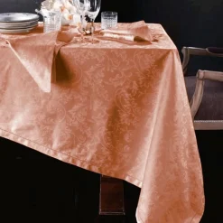 Tovaglia in fiandra PIAZZA PITTI 180x280 12 tovaglioli rosa Manuela