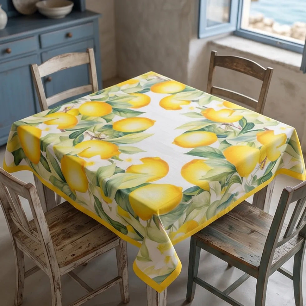 Tovaglia NO STIRO Antimacchia LIMONI Idrorepellente