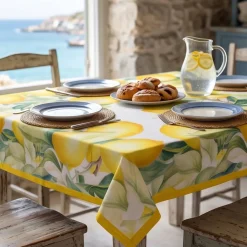 Tovaglia NO STIRO Antimacchia LIMONI Idrorepellente