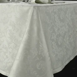 Tovaglia PIAZZA PITTI 150x180 cm in fiandra con 6 tovaglioli grigio perla Manuela