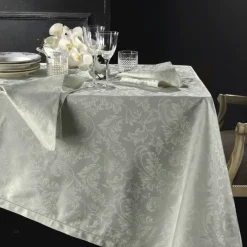 Tovaglia PIAZZA PITTI 160x230 fiandra 8 tovaglioli grigio perla Manuela