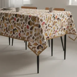 Tovaglia Rettangolare Idrorepellente Funghi 140x180cm