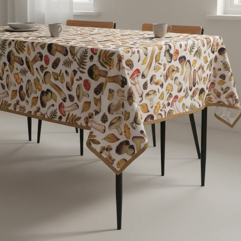 Tovaglia Rettangolare Idrorepellente Funghi 140x180cm