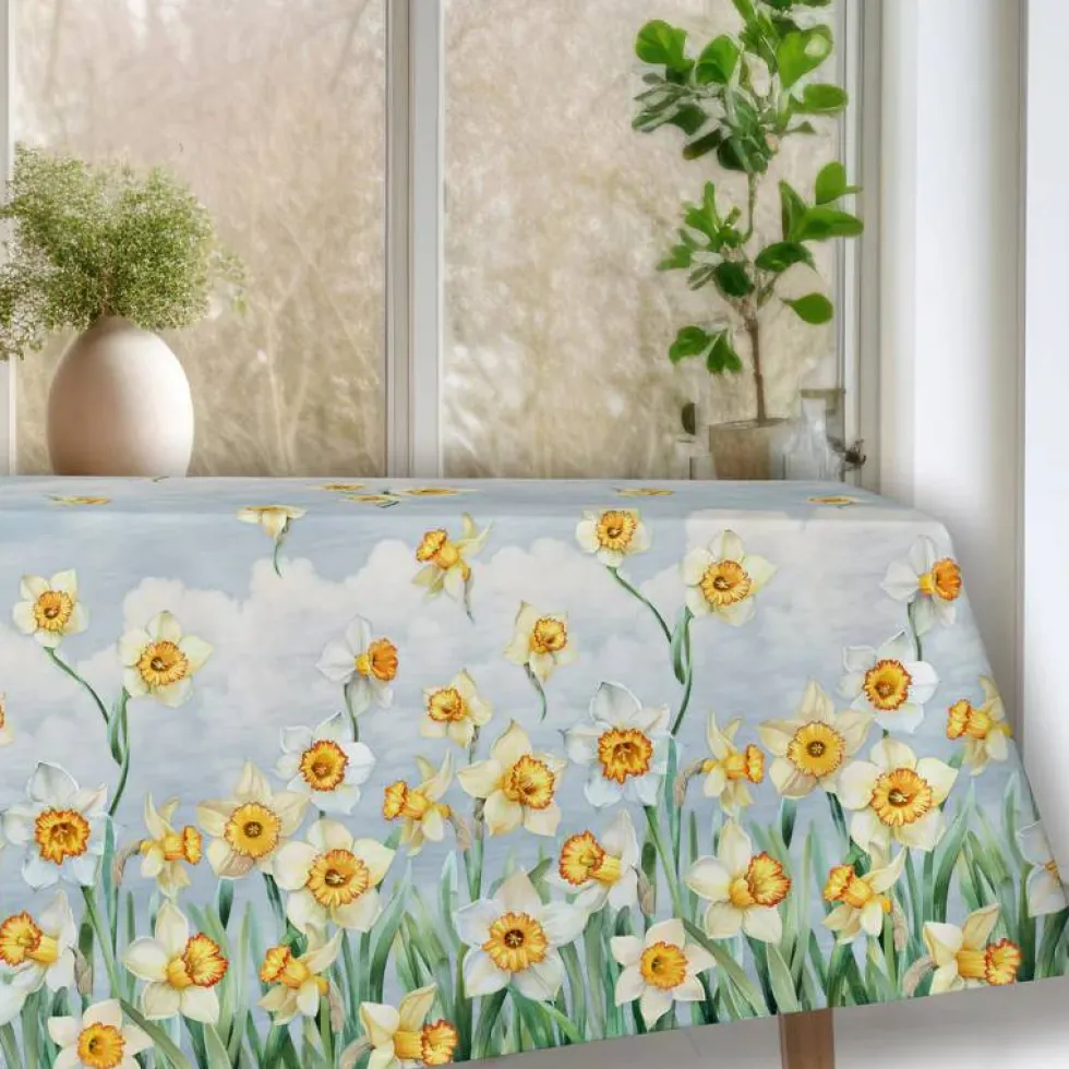 Tovaglia rettangolare in cotone TAG HOUSE NARCISO floreale