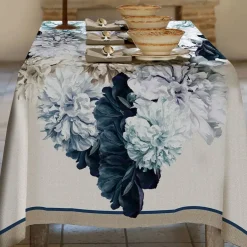Tovaglia rettangolare RANDI in cotone AMARANTA blu floreale