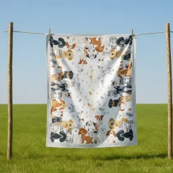 Tovaglia rettangolare 150x180 cm 100% cotone Amici cani e gatti