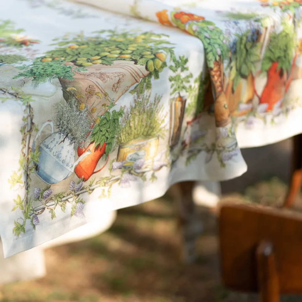 Tovaglia Tessitura Toscana Telerie puro lino BALCON POTAGER