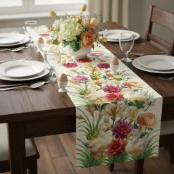 Tovaglia Vis-à-Vis Runner Tag House Pittorico | Cotone 55x150 cm