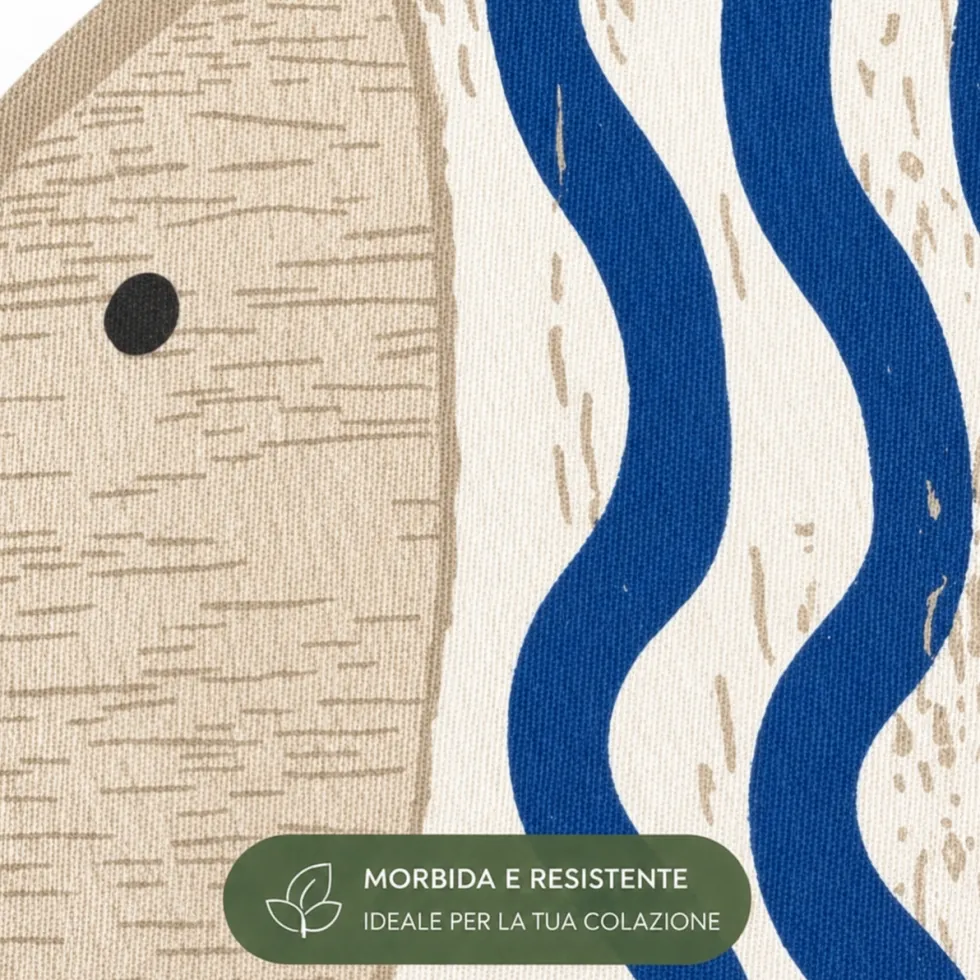Tovaglietta Americana a Forma di Pesce Blue Wave | 33x48 cm