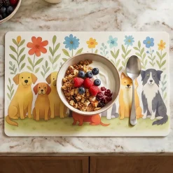 Tovaglietta Americana Flower Dog Antimacchia e Lavabile