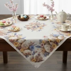 Tovaglietta quadrata Pasquale centrotavola 100% cotone 93x93 Flowery