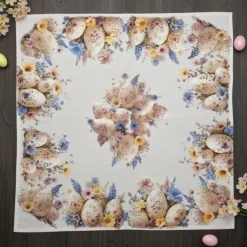 Tovaglietta quadrata Pasquale centrotavola 100% cotone 93x93 Flowery