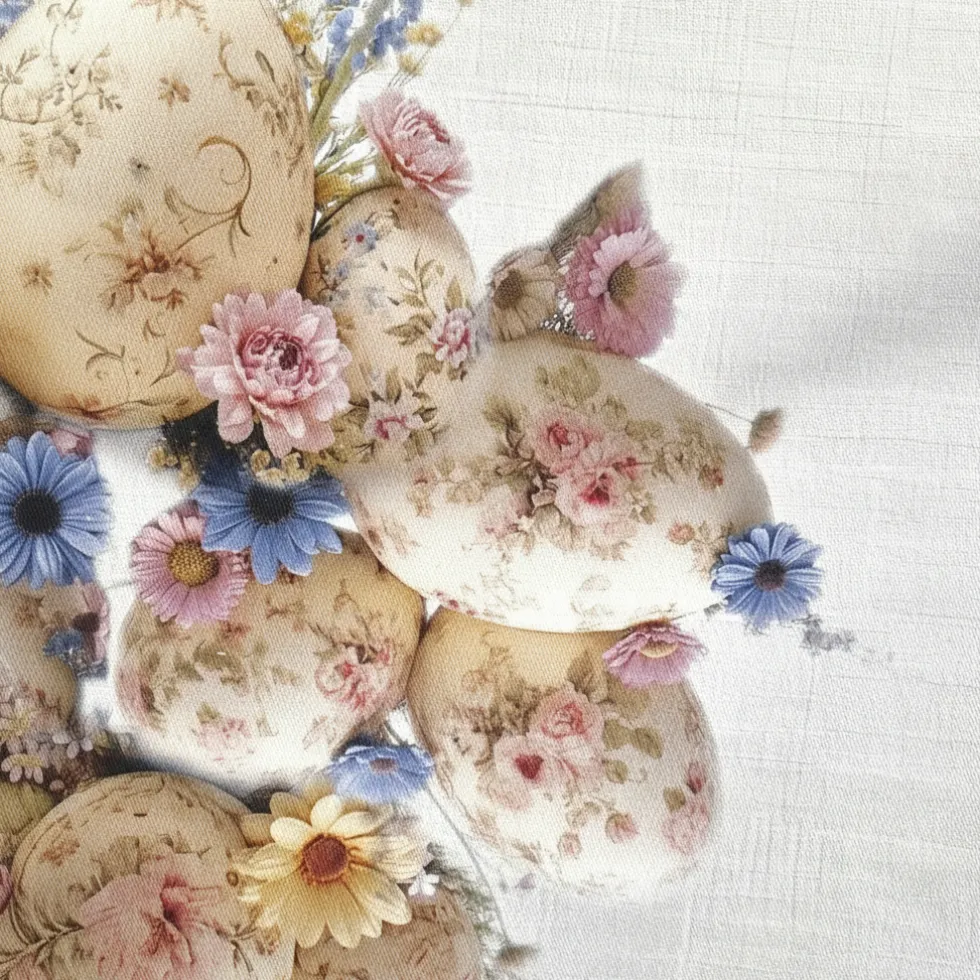 Tovaglietta quadrata Pasquale centrotavola 100% cotone 93x93 Flowery