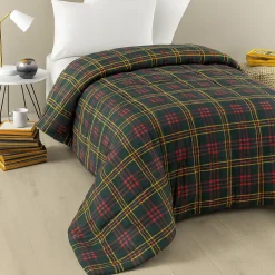 Trapunta anallergica singola scozzese TARTAN piumone invernale verde