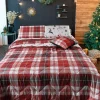 Trapunta invernale in cotone singolo Deer tartan scozzese rosso