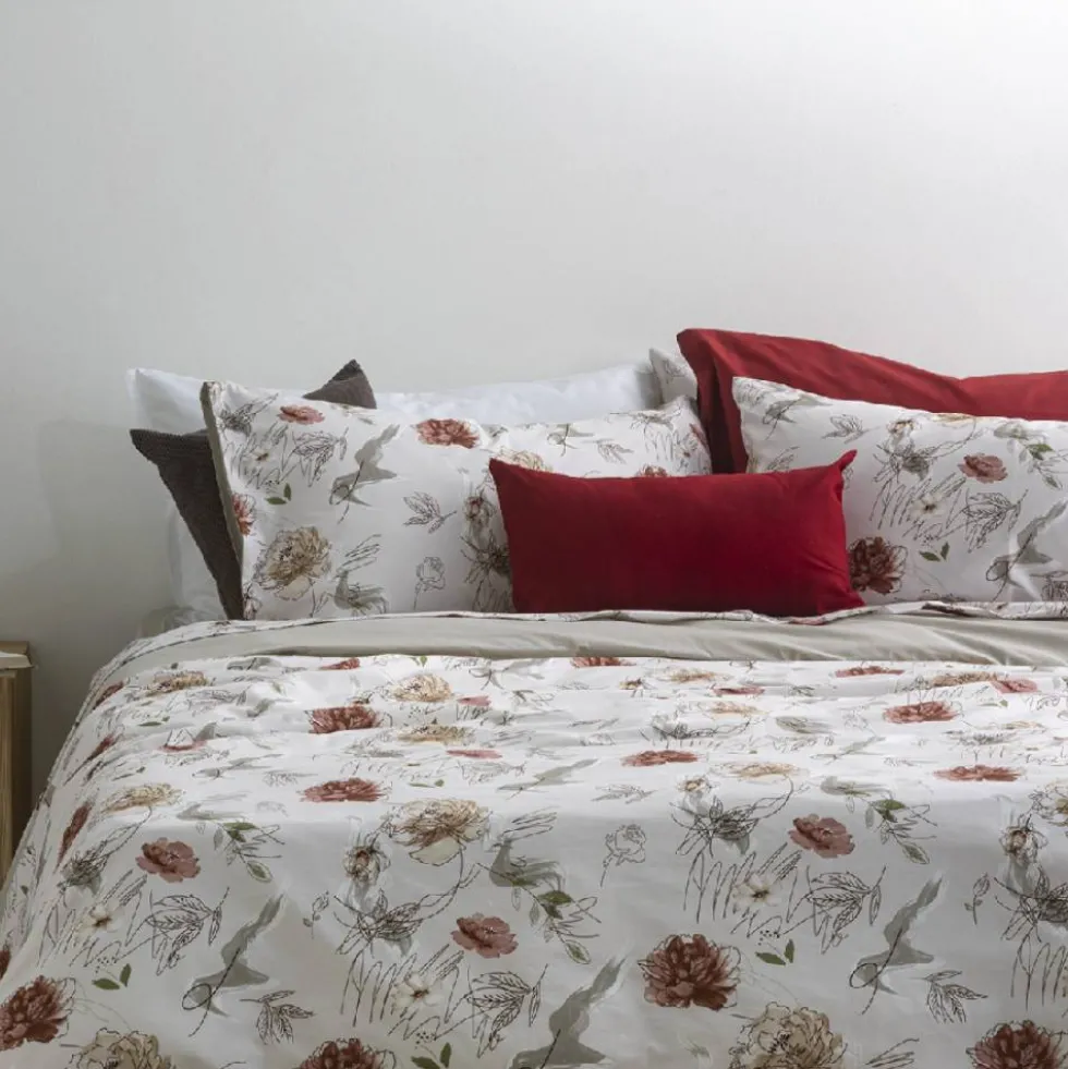 Trapunta Invernale piumone matrimoniale Les Uniques floreale beige