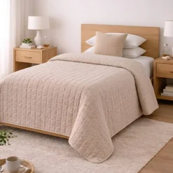 Trapuntino Luxury Singolo Sabbia 170x260 | Texture Soft Lino