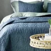 Trapuntino singolo 170x260 Boutis Malawi bluette ricamato