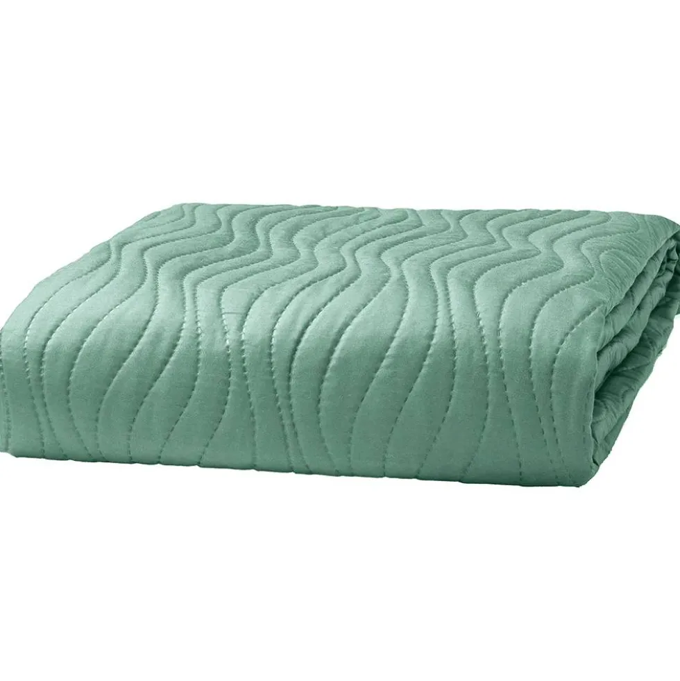 Trapuntino sottile Matrimoniale Design a Onde Sunny Wave verde