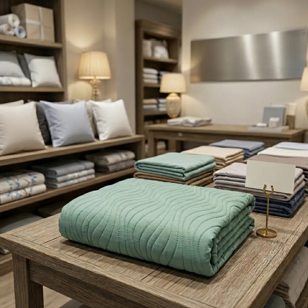 Trapuntino sottile Matrimoniale Design a Onde Sunny Wave verde