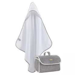 Triangolo neonato in spugna + Beauty Borbonese KIDS Splendido grigio