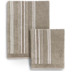 Trussardi Set 1+1 asciugamano e ospite Sponge Stripes sabbia