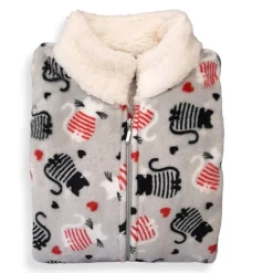 Vestaglia con zip in pile Super Soft Buffy gattini mano morbida