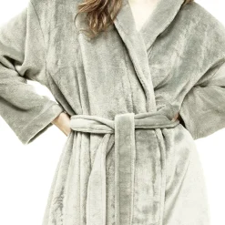 Vestaglia unisex con cintura ABIGAIL Super Soft perla