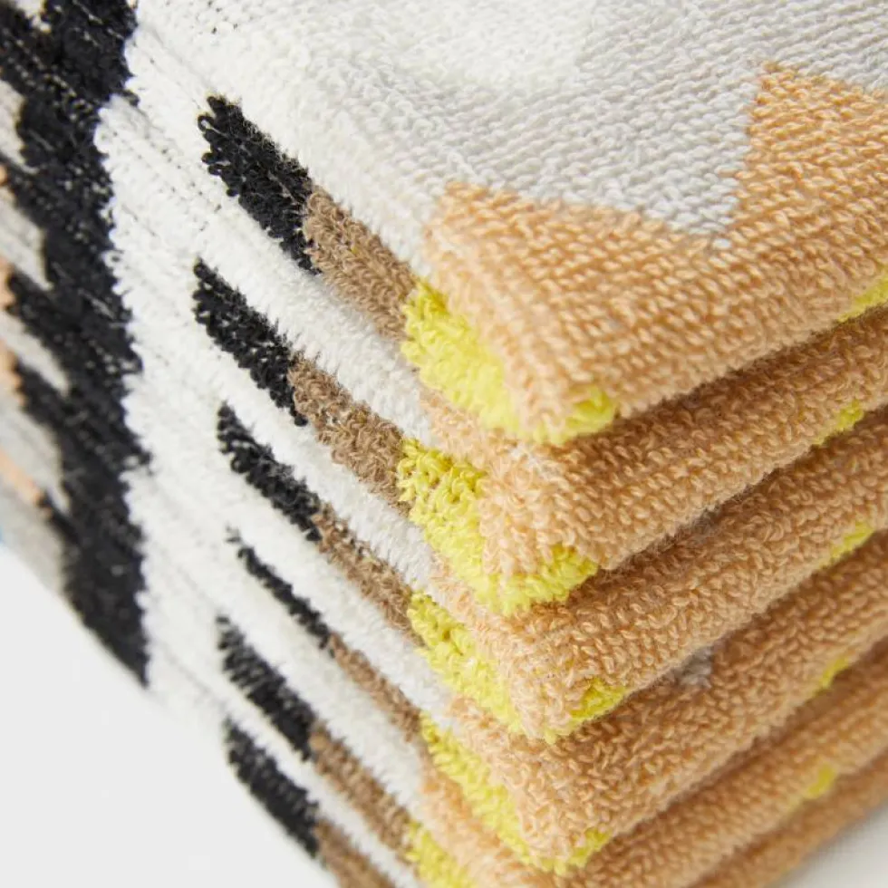 6x Lavette in spugna 30x30 MISSONI HOME BEST 160 chevron giallo-blu