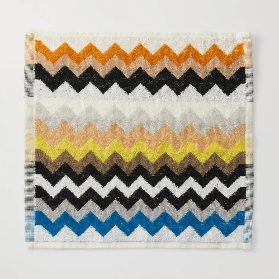 6x Lavette in spugna 30x30 MISSONI HOME BEST 160 chevron giallo-blu