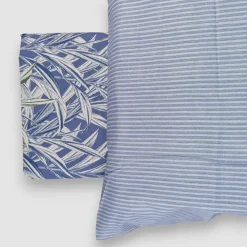 Zucchi copripiumini Matrimoniali 100% Cotone Ciuffetto 4 Federe blu