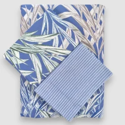 Zucchi copripiumini Matrimoniali 100% Cotone Ciuffetto 4 Federe blu