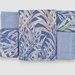 Zucchi copripiumini Matrimoniali 100% Cotone Ciuffetto 4 Federe blu