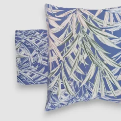 Zucchi copripiumini Matrimoniali 100% Cotone Ciuffetto 4 Federe blu
